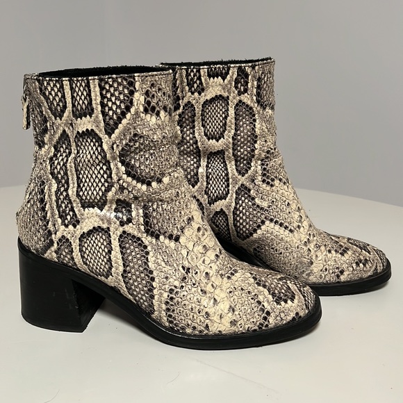 Miista Cybil Snakeskin Block Heel Boot - Picture 2 of 5